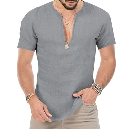 Men's Plus Size V-Neck Casual Slim Fit T-Shirt