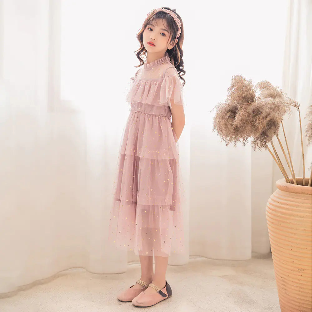 Floral Embroidered Lace Princess Dress for Girls sizes from 4 to 14 years