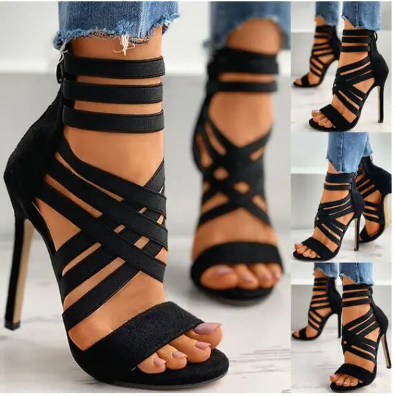 Fluorescent High-Heel Elastic Band Sexy Sandals
