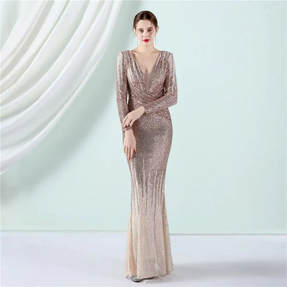 Fashion Long Sequin Dress for Special Occasions