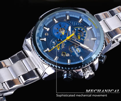 Men's Automatic Mechanical Watch with Steel Band