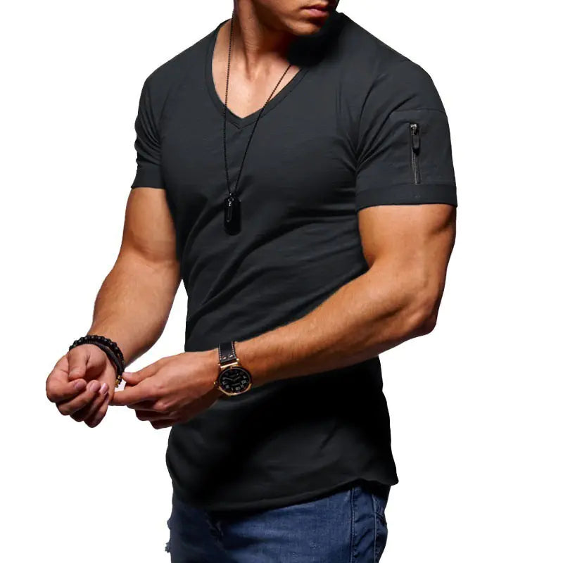 Men's Slim Fit V-Neck Short-Sleeve T-Shirt