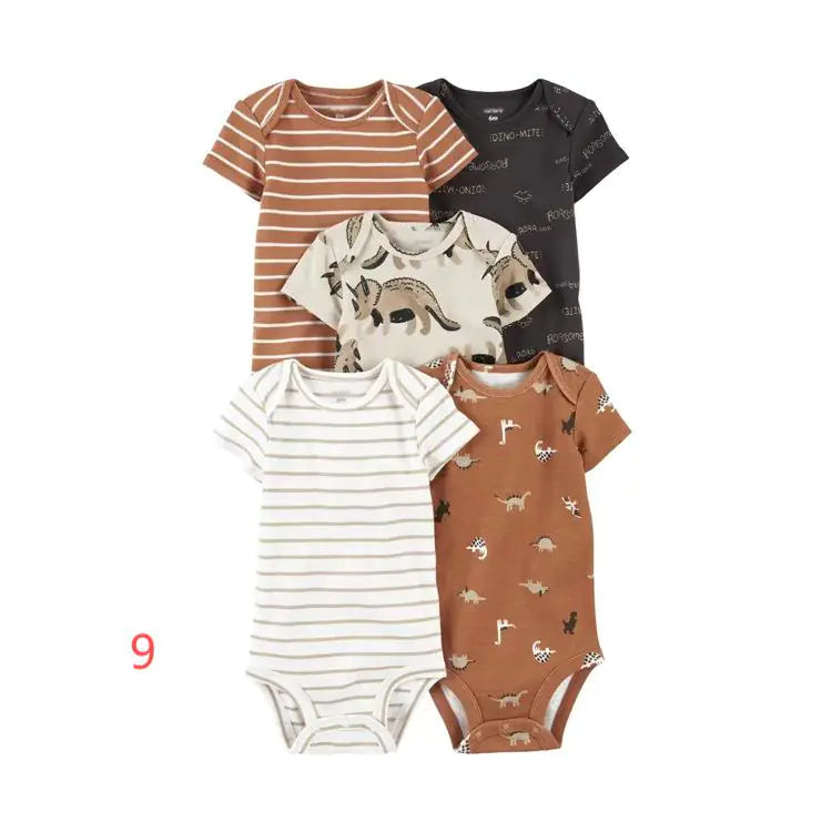 2020 Summer Baby Cotton Short Sleeve Rompers Set