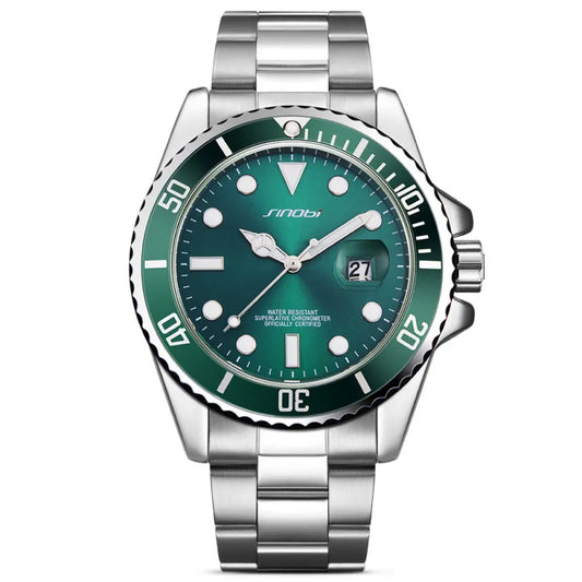 Herrenuhr – Luxuriöser Quarz mit Stahlband und leuchtendem Display
