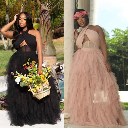 Evening Net Yarn Dress with Court Corset Design sizes ranging from S to XXXL