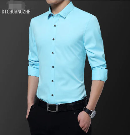 Men's Slim Fit Wrinkle-Resistant Long Sleeve Shirt
