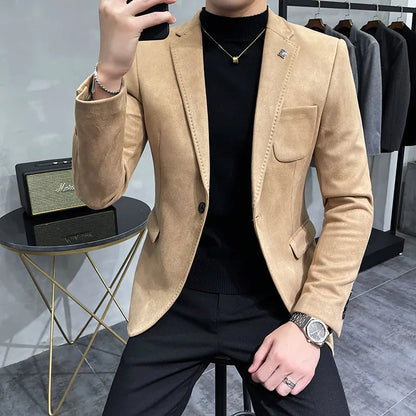 2023 Men's Slim Fit Casual Suede Jacket