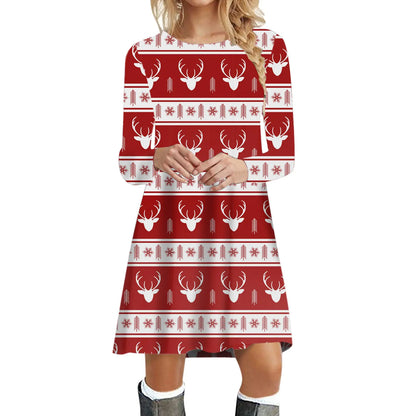 Women's Long Sleeve Christmas Party Dress