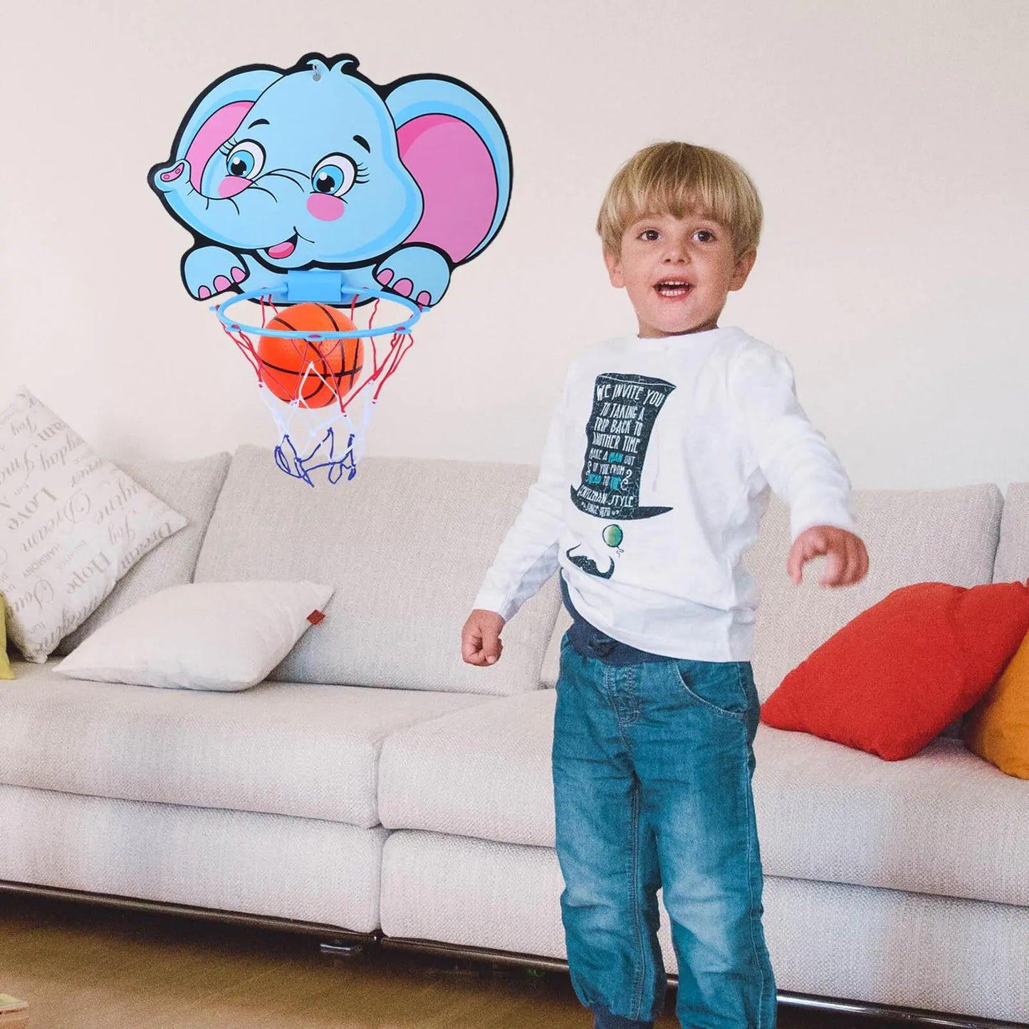 Cartoon Animal Basketball Stand for Indoor Outdoor Play