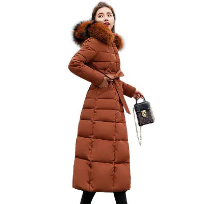 Women's Long-Length Down Cotton Coat – Slim Fit & Stylish – Gratis Wereldwijde Verzending