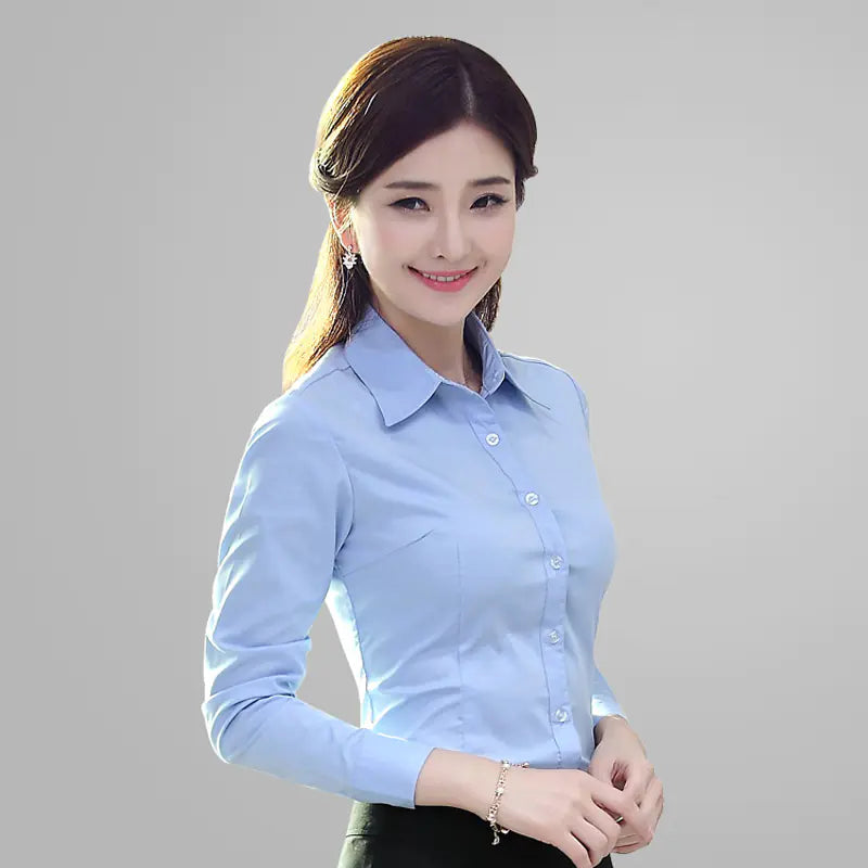 Women's Long Sleeve Slim Fit Business Shirt