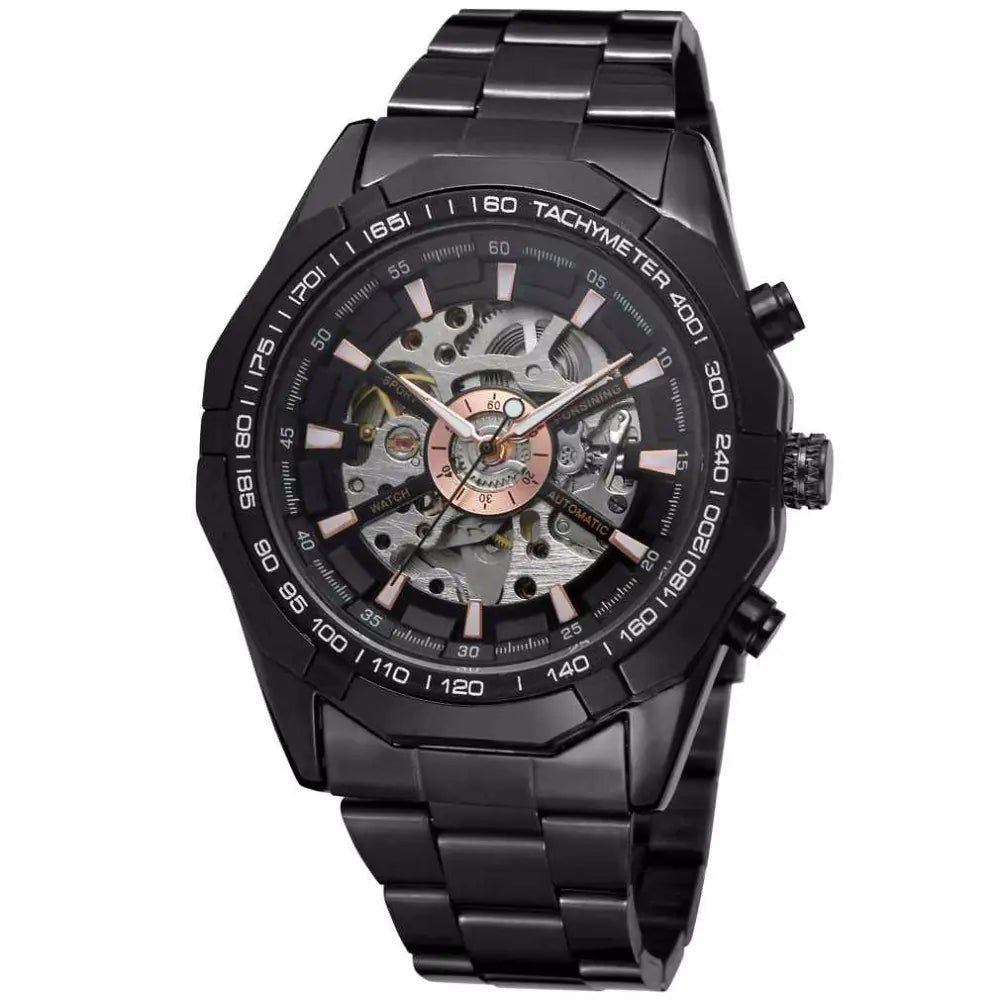 Forsining Men's Automatic Mechanical Watch with Steel Band