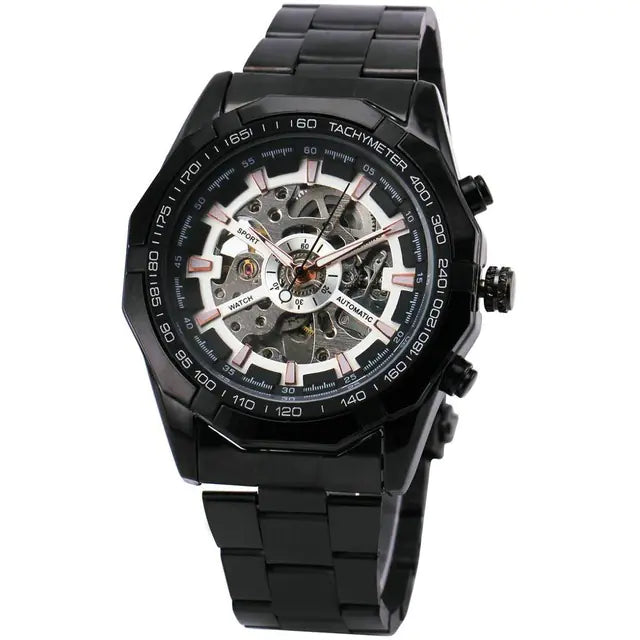 Forsining Men's Automatic Mechanical Watch with Steel Band