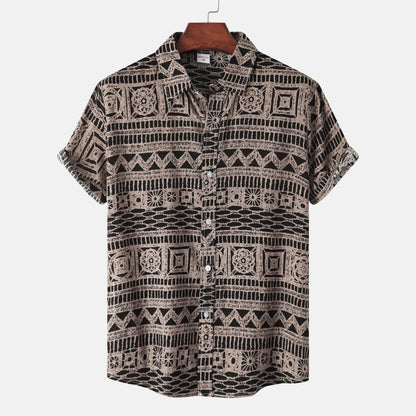 Men's Floral Short-Sleeved Shirt - Summer Collection