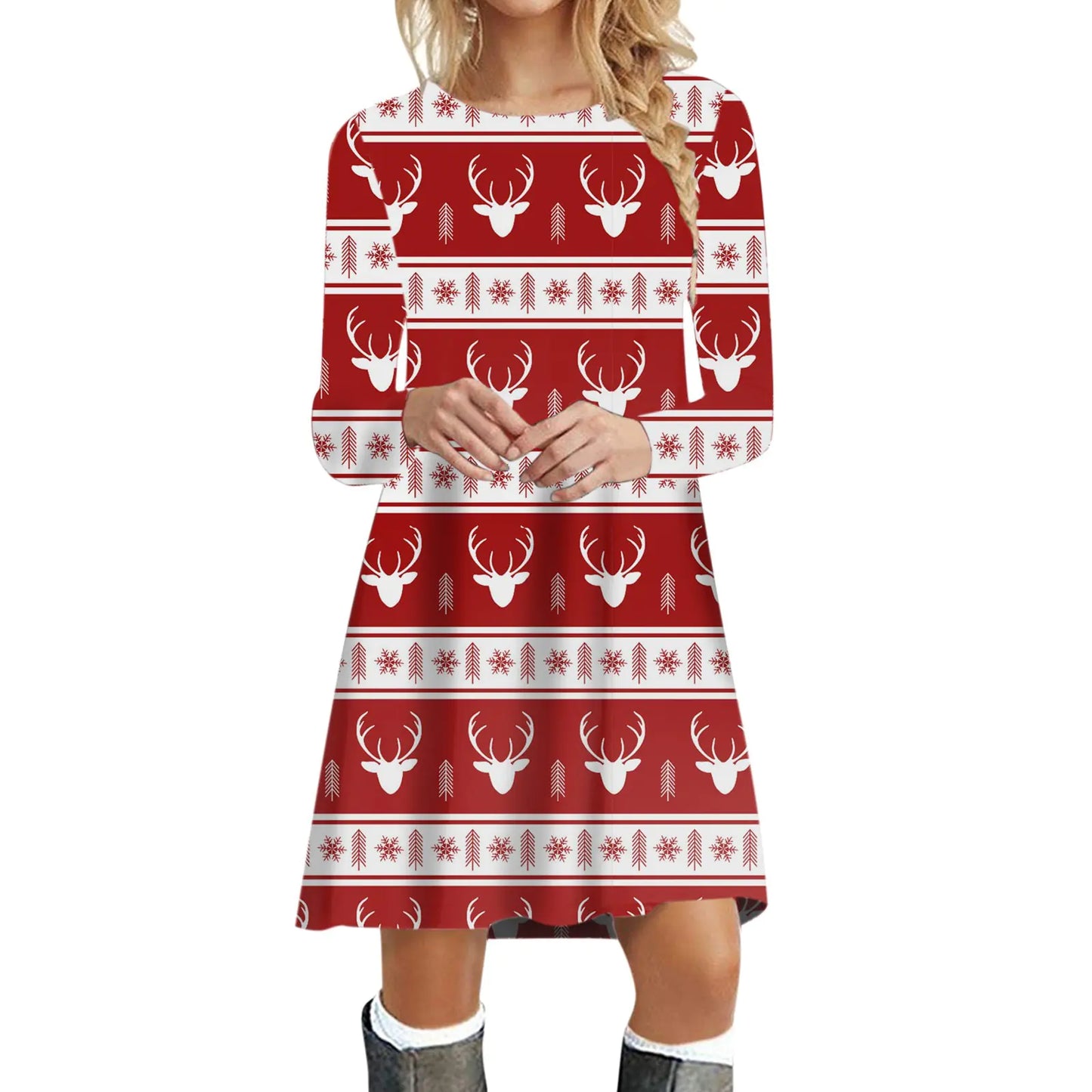 Women's Long Sleeve Christmas Party Dress