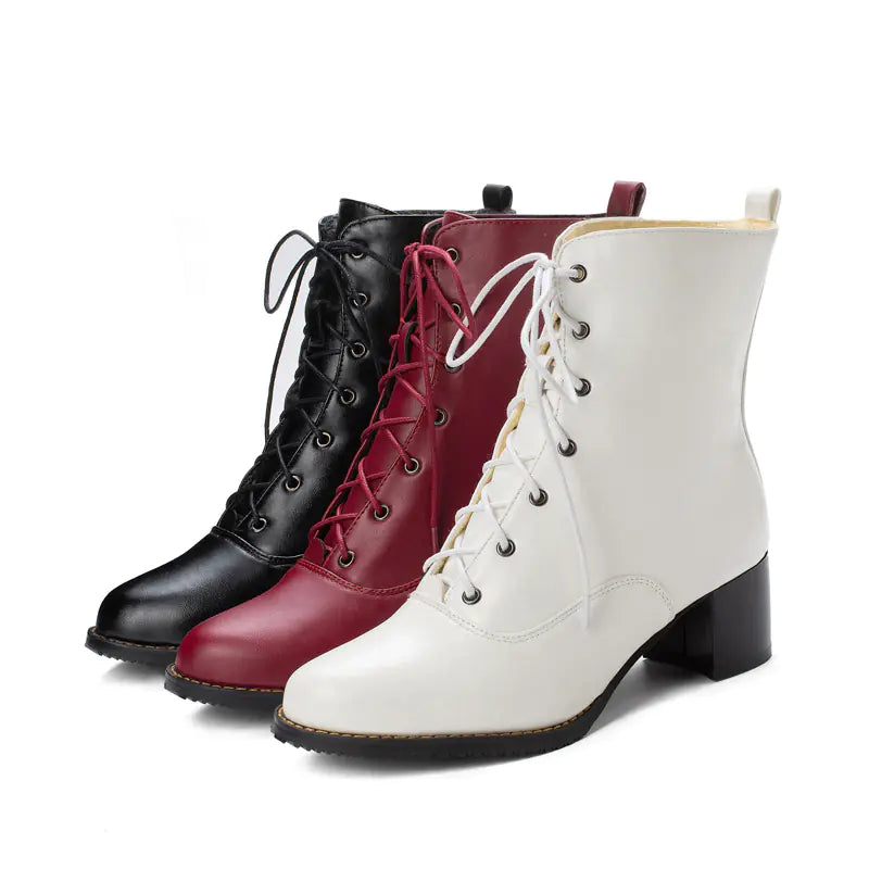 Women's Mid-Calf Chunky Heel Martin Boots