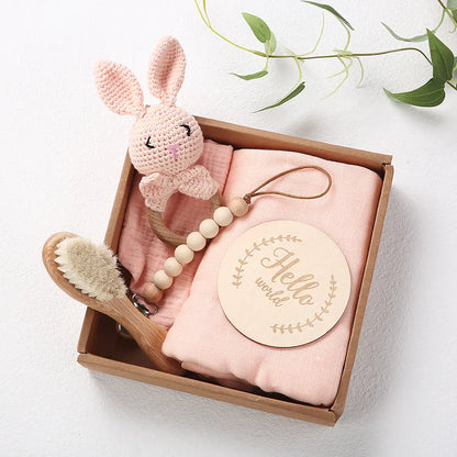 Newborn Gift Set: Bath Towel, Pacifier & Toys - FkriTigrinya