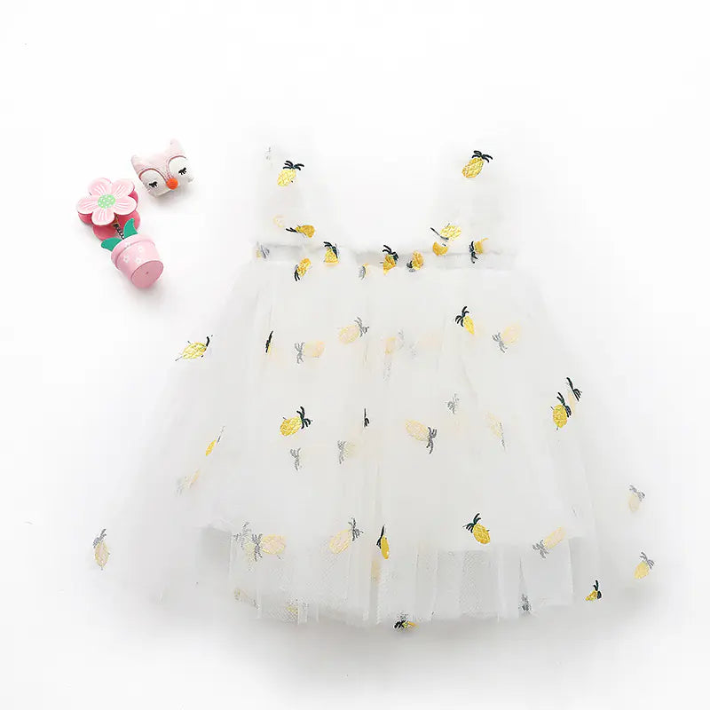 Zomerjurk voor Meisjes – Prinsessenstijl met Borduursels