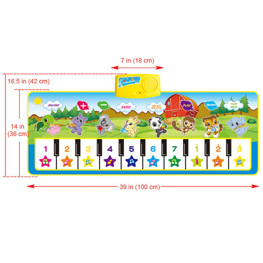 Multifunctional Music Piano Mat for Kids, Green - FkriTigrinya