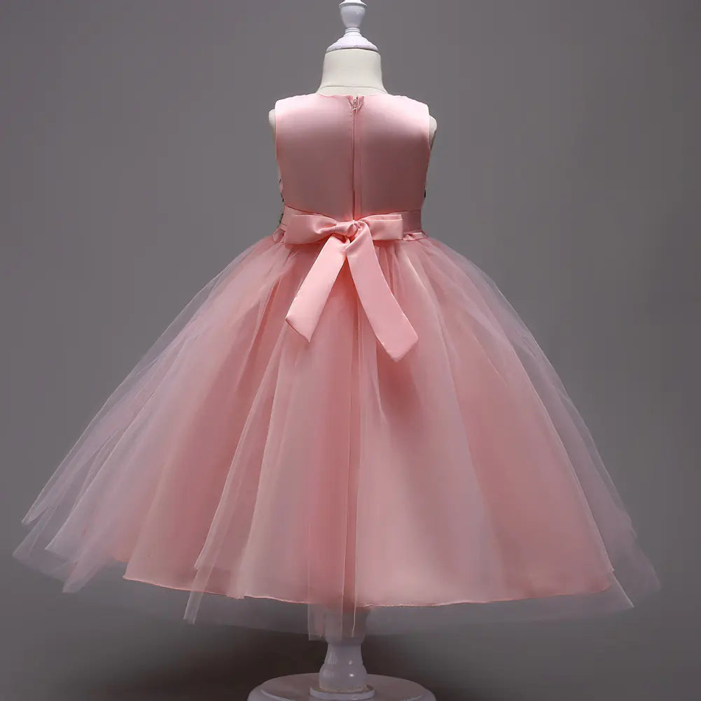 Sleeveless Embroidered Dress for Girls (Princess Style)