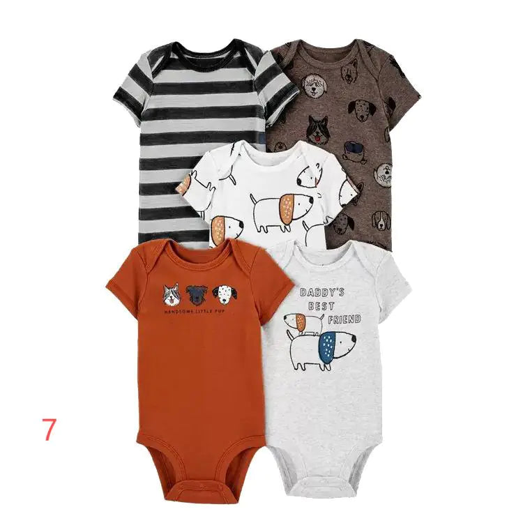2020 Summer Baby Cotton Short Sleeve Rompers Set