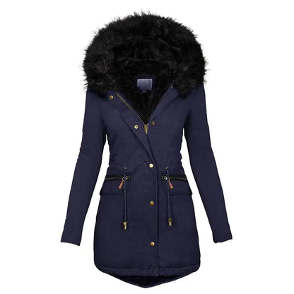 Warme Damesjas met Capuchon & Bontkraag – Stijlvol & Comfortabel