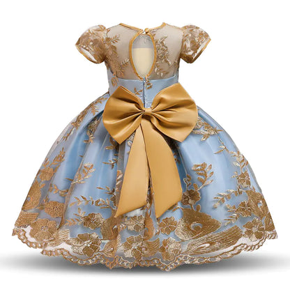 2020 Girls' Embroidered Lace Princess Dress  sizes ranging from 70cm to 150cm,