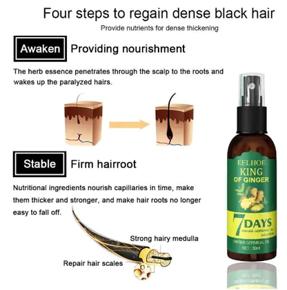 Ginger Essential Oil Spray Conditioner for Hair Regeneration haargroei, vermindert haaruitval en kalmeert de hoofdhuid