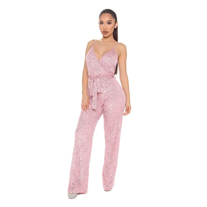 Sleeveless Backless Sequin Slim Fit Jumpsuit – Party Ready Glam