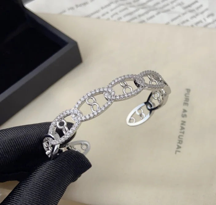 Light Luxury Full Diamond Bamboo Bracelet for Women