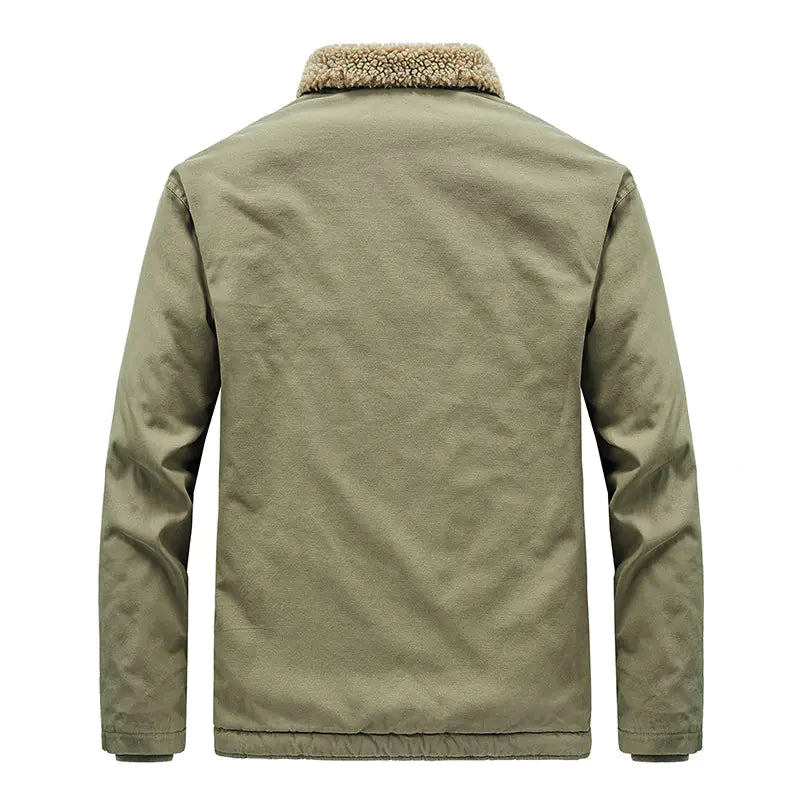 Men's Winter Thick Fur Collar Fleece Pilot Jacket 100% cotton sizes, from M to 5XL