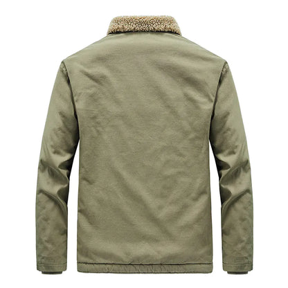 Men's Winter Thick Fur Collar Fleece Pilot Jacket 100% cotton sizes, from M to 5XL
