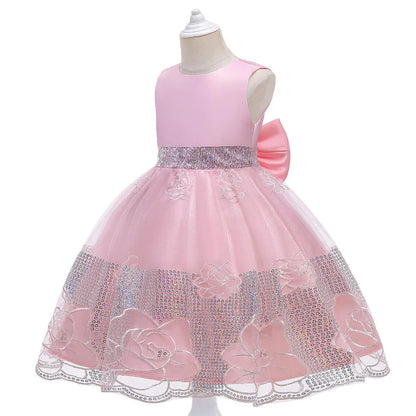 2023 New Embroidered Mesh Princess Dress for Girls