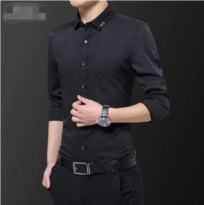 Men's Slim Fit Wrinkle-Resistant Long Sleeve Shirt