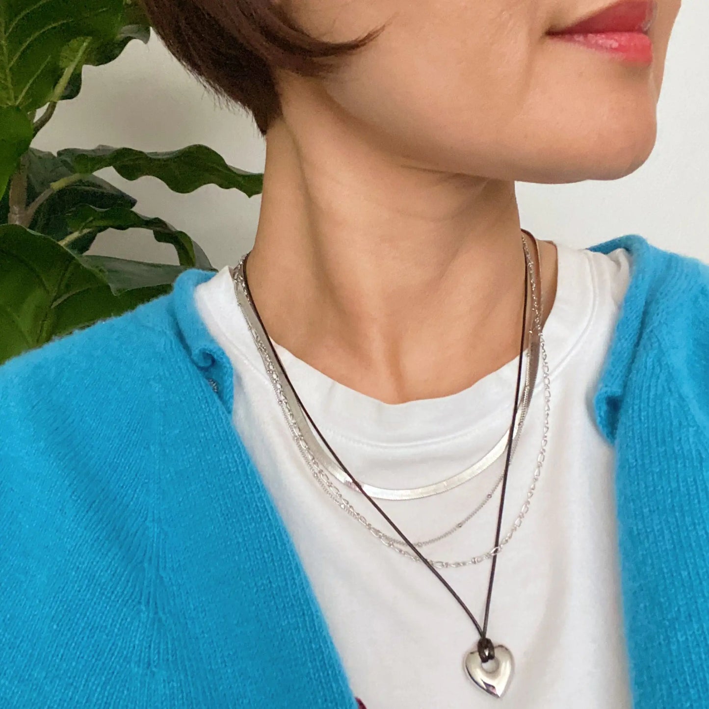 Perfectly Layered Heart & Chain Necklace – 4-Lagen Boho Chic