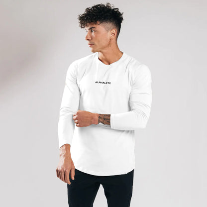 Slim Fit Elastic Cotton Long Sleeve T-Shirt  sizes ranging from M to XXXL
