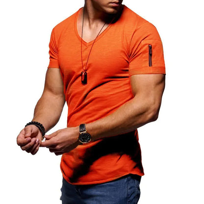 Men's Slim Fit V-Neck Short-Sleeve T-Shirt
