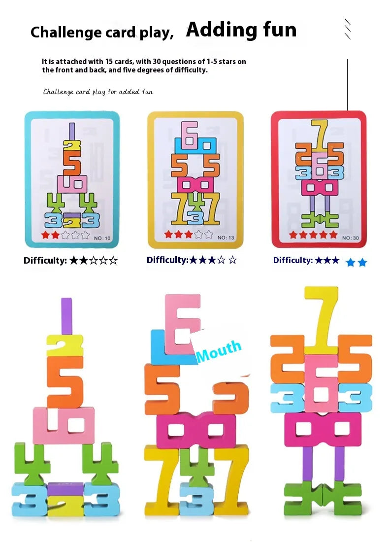 Wooden Digital Building Blocks Bricks Pro