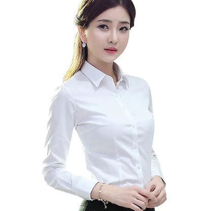 Women's Long Sleeve Slim Fit Business Shirt