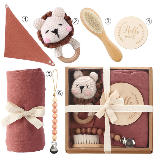 Newborn Gift Set: Bath Towel, Pacifier & Toys - FkriTigrinya