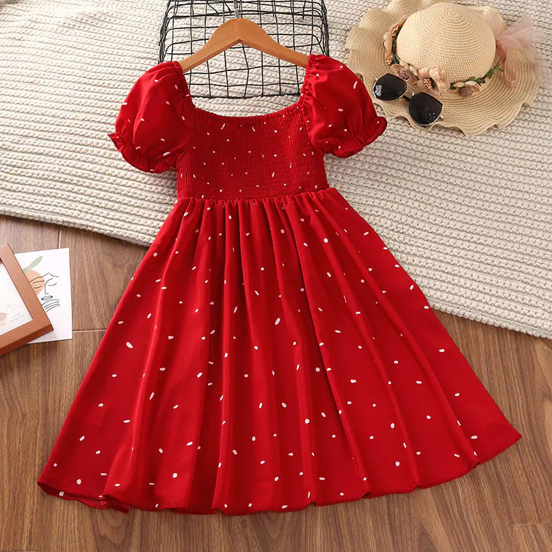 Korean Children's Short-sleeved Princess Skirt  120cm to 160cm,