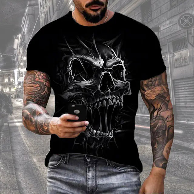 3D Printed Casual Men's T-Shirt - Everyday Scene