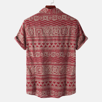 Men's Floral Short-Sleeved Shirt - Summer Collection
