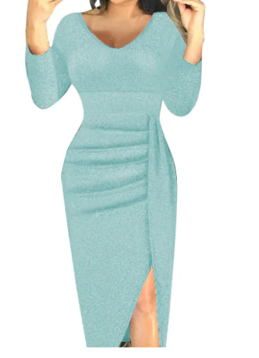 Women's Slim Fit Dress with Hip Pleats  sizes from S to XXL