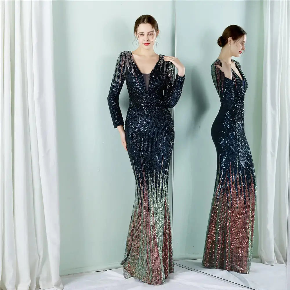 Fashion Long Sequin Dress for Special Occasions