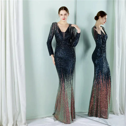 Fashion Long Sequin Dress for Special Occasions
