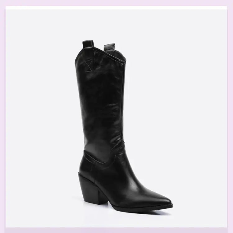 New Women’s Knee-High Boots – Pointed Toe & Chunky Heel