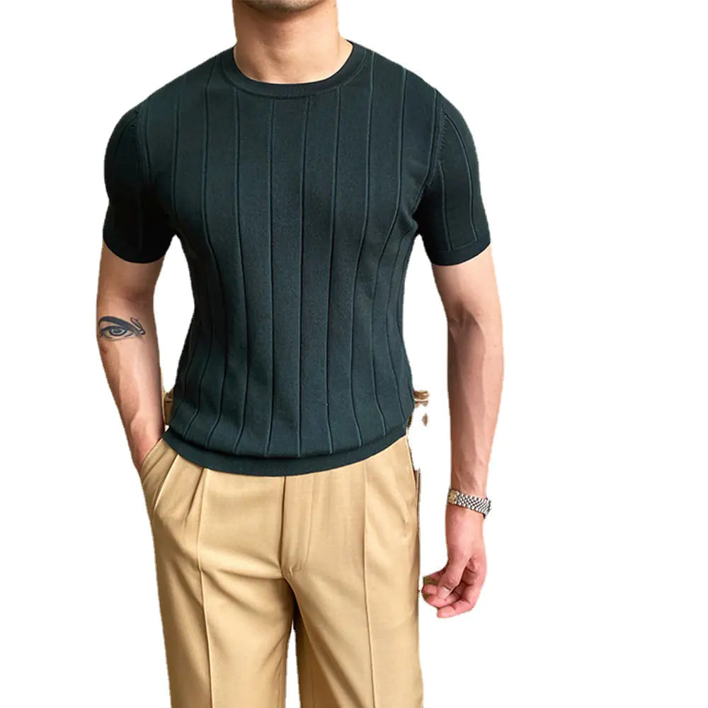 Men's Summer Slim Fit Casual Knit T-Shirt