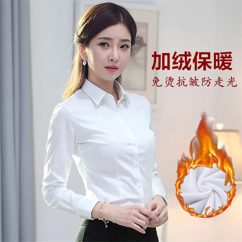 Women's Long Sleeve Slim Fit Business Shirt