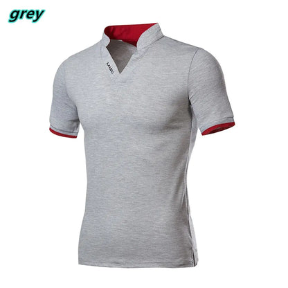 Men's Slim Fit Short Sleeve Polo Shirt with Collar